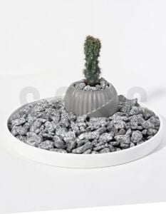Natural Granit Dekoratif Çakıl Taşı, Gri Beyaz, 1-2 Cm, 3 Kg, Bahçe Peyzaj Saksı Akvaryum Teraryum Için Doğal Taş