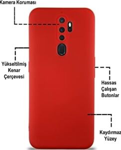 Oppo A5 2020 ile Uyumlu Kapak ile Uyumlu Içi Kadife Kamera Korumalı Lansman Silikon Kılıf - Siyah