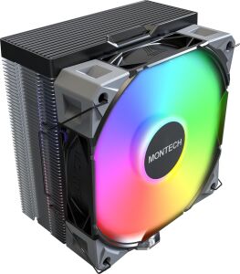 NX400 Argb - Cpu Soğutucu, Tek Kule, 4 Gelişmiş Isı Borusu, 52 Kanatlı Isı Emici, E28, 120 mm Fdb Statik Basınçlı Fan, 28 mm Fan Kalınlığı, Köşe Kapağı Ayak Pedleri, Argb - Siyah