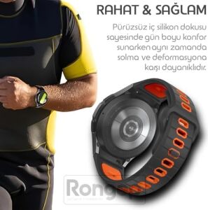 ile Uyumlu Çift Renkli Pin-And-Tuck 20MM Kordon Galaxy Watch 7/6/5/4 Serisi Için Galaxy Watch 7 Kordon (40MM/44MM) Watch 6/4 Classic (47/43/42MM) Watch 5 Pro Uyumlu