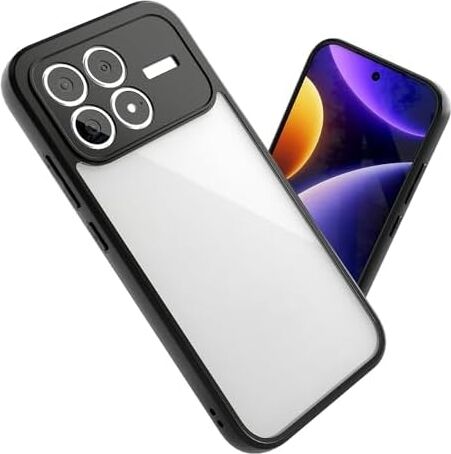 Xiaomi Poco F8 Pro Ile Uyumlu Yüksek Kalite Kılıf Kamera Korumalı Şeffaf Arka Yüzey Z-New Roll Kapak Siyah