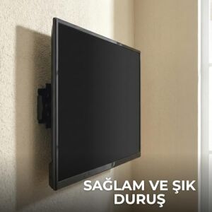 Sabit Tv Duvar Askı Aparatı | 43-65 Inç (109-165 Cm) Lcd/led Uyumlu | 40 kg Taşıma Kapasitesi | Vesa 200X200-600X600 | Samsung, Lg, , Sony, Sunny ile Uyumlu | Güçlü ve Güvenli Tasarım