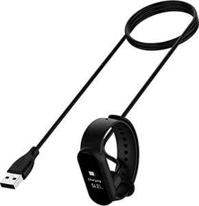 Xiaomi Mi Band 5 Ile Uyumlu Giyilebilir Akıllı Saat Şarj Kablosu Manyetik (Mi Band 5/6 / 7 / Amazfit Band 5 Ile Uyumlu) USB Şarj Aleti (Siyah)