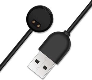Xiaomi Mi Band 5 Ile Uyumlu Giyilebilir Akıllı Saat Şarj Kablosu Manyetik (Mi Band 5/6 / 7 / Amazfit Band 5 Ile Uyumlu) USB Şarj Aleti (Siyah)