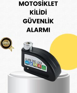 Çelik Gövdeli Alarm Disk Kilidi Motosiklet ve Bisiklet Için Güvenlik