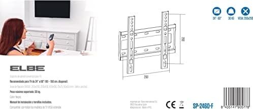 SP-2460-F - 24''-60'' Tv Için Evrensel Sabit Duvar Montajı (Kapasite 30 Kg, Vesa: 50X50, 75X75, 100X100, 200X100, 200X200) Siyah