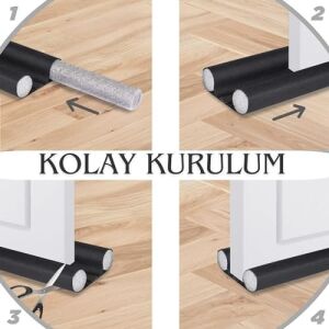 , Kapı Altı Rüzgar Önleyici,ısı Yalıtım Süngeri, Kapı Altı Sızdırmaz Bant, Eşik Altlığı, Kapı Stoperi (Gri)