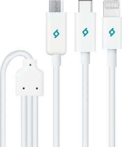 Trio Şarj Kablosu Type-C-Lightning-Micro USB - Beyaz (2DK7521)