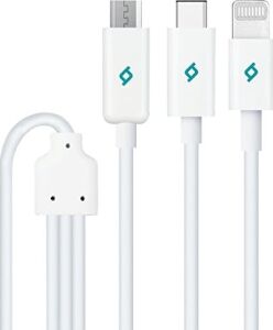 Trio Şarj Kablosu Type-C-Lightning-Micro USB - Beyaz (2DK7521)