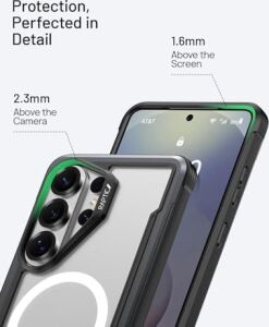 Raptıc  Galaxy S26 Ultra Kılıf, Magsafe ile Uyumlu Kalkan Kılıf, [23FT Mil-Grade Düşme Koruması], Dayanıklı Eloksallı Darbeye Dayanıklı Alüminyum Çerçeve Ince Galaxy S26 Ultra Kılıf, Siyah