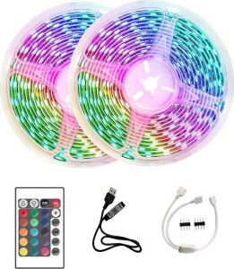 10M Şerit LED Iç Mekan Renkli Rgb Şerit LED Kumandalı