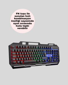 Gaming Klavye ve Mouse Seti PG8018 – Dayanıklı Tuşlar, Hızlı Komut