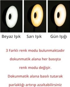 Şarzlı Masa Lambası Dekoratif Ledli Masa Lambası Dokunmatik Masa Lambası 3 Mod Dimmerli