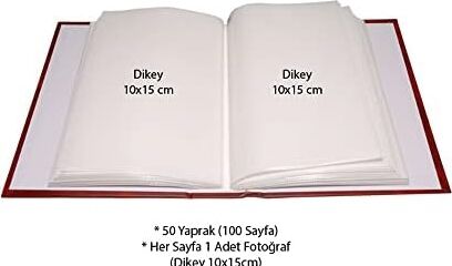 10X15CM 100 Fotoğraf Kapasiteli Ciltbezli Lüks Fotoğraf Albümü (Bordo)