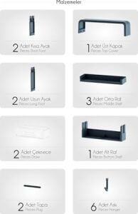 Modüler 3 Katlı Banyo Düzenleyici Raf; Yapışkanlı Duvar Rafı, Delmeden Montaj Mutfak Organizeri, 2 Çekmeceli & Kancalı Havluluk, Şampuanlık Duş Rafı, Çok Amaçlı Beyaz Banyo Dolabı Düzenleme (Beyaz)