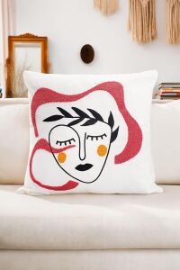 Bohem 45X45 Özel Tasarım Punch Panç Süzene Desen Dekoratif Kırlent Kılıfı Modern Beyaz 52