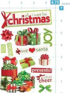 Paper House Productions 3D Çıkartmalar 4,5''x8,5''-All I Want For Christmas