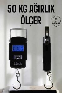 Ağırlık Ölçer 50 kg El Terazisi El Kantarı Pilli LED Ekran