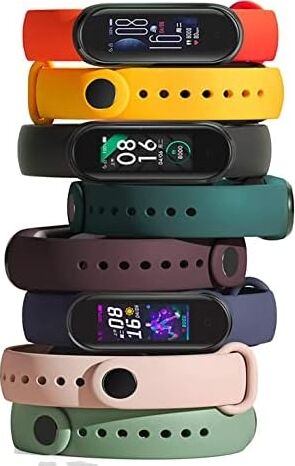 Xiaomi Mi Band 6 ile Uyumlu Saat Kayışı Ent Kaliteli Xiaomi Mi Band 6 ile Uyumlu Spor Saat Kontrast Renkli Termoplastik Siyah