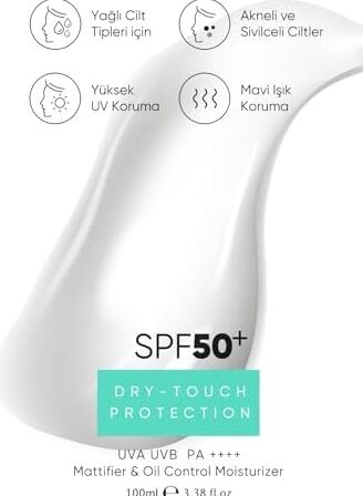 Yağlı Ciltler Için Mat Bitişli 50SPF Uva
