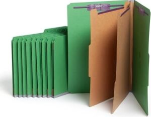 Smead Safeshıeld Bağlantı Elemanları ile Basın Tahtası Sınıflandırma Dosya Klasörü, 2 Bölücü, 2'' Genişletme, Yasal Boyut, Yeşil, Kutu Başına 10 (19033)