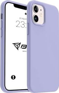 iPhone Kılıf Ince Sıvı Silikon 3 Katmanlı Tam Kaplamalı Yumuşak Jel Kauçuk Kılıf Kapak (Koyu Lila, iPhone 11)