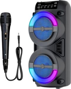 Rgb Işıklı Taşınabilir Bluetooth Hoparlör Güçlü Stereo Ses