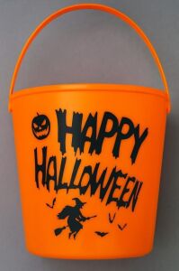 Beysüs Halloween Işıklı Gövdeli Şeker Kovası Bal Kabağı Turuncu