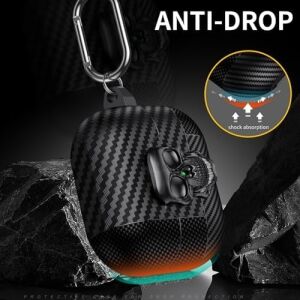 Galaxy Buds 3 Fe/buds 3 Pro/buds 3 Kılıf Kapak Kafatası Kilitli ve Anahtarlıklı Erkekler Için, Komik Karbon Fiber Darbeye Dayanıklı Sert Kabuk Iskelet Kapak Galaxy Buds 3 Pro Için