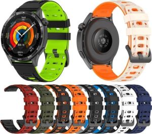ile Uyumlu Mecha Style 22MM Kordon Gt6/gt6 Pro/gt5/gt5 Pro/gt4/gt3/gt3 Pro/gt2/gt2 Pro 46MM Için Nefes Alabilen Gt6 Pro Kordonu Yumuşak Doku Çift Renk Gt6 Kordon