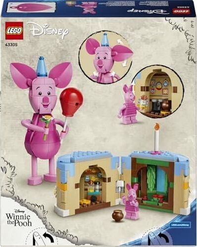 │  Piglet’in Doğum Günü Eğlencesi 43305-9 Yaş ve Üzeri Çocuklar Için Mumlu Doğum Günü Pastası ve  Piglet Minifigürü Içeren Yaratıcı Oyuncak Yapım Seti, Hediye Fikri (544 Parça)