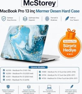 MacBook Pro 13 Mermer Desenli Kılıf A1706 A1708 A1989 A2159 A2251 A2289 A2338 M1 M2 Uyumlu Ince Hafif Sert Kapak Koruyucu Kılıf R-847