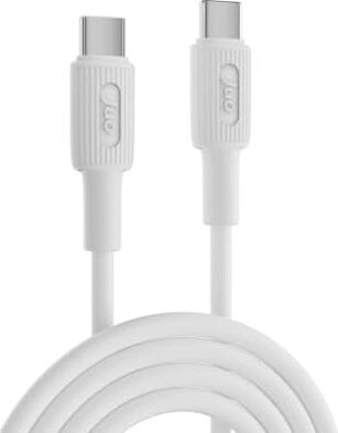 60W USB Type-C To Type-C Silikon Hızlı Şarj ve Data Kablosu Beyaz 2 Metre