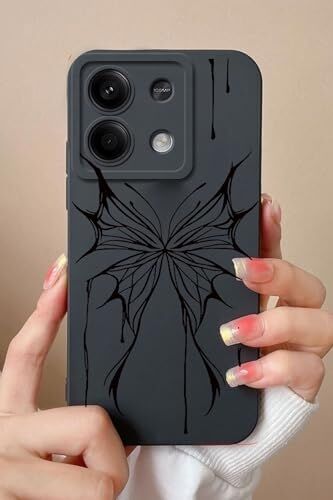 Xiaomi Redmi Note 13 Pro 4g Ile Uyumlu Desenli Telefon Kılıfı PDNG01 Kapak Kelebek