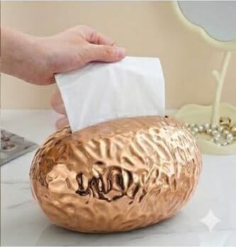 Dekoratif Gold Peçetelik Şık Tasarımlı Dekoratif Gold Hazneli Peçetelik, Masaüstü ve Ofis Peçeteliği