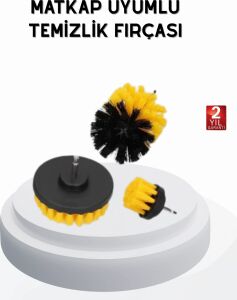 3’lü Matkap Temizlik Fırçası Seti – Banyo, Mutfak ve Araç Jantı Için Etkili