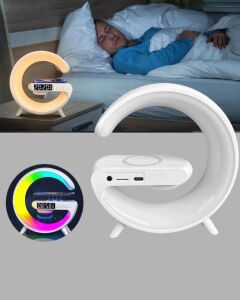 Kablosuz Şarjlı Atmosfer Lambası Bluetooth Hoparlör ve Akıllı Alarm Özellikli