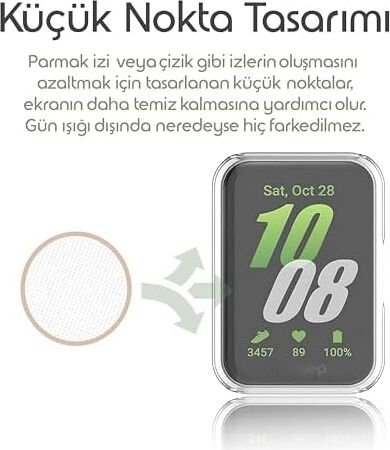Galaxy Fit 3 Için 360° Kasa Koruyucu Yumuşak Tpu Kılıf Dokunma ve Netliği Etkilemeyen Galaxy Fit3 Koruyucu Darbelere Karşı  Fit 3 Ekran Koruyuculu Kılıf (Şeffaf)