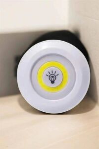 Spot Lamba LED Işık 3'lü Uzaktan Kumandalı Pilli Yapışkanlı Kablosuz
