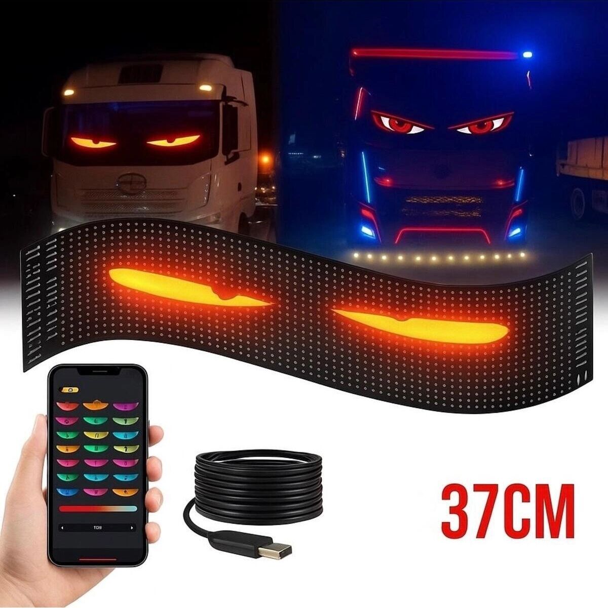 Esnek USB 5V Bluetooth Uygulama Kontrollü 16X64 LED Matrix Panel, Kayan Yazı Gösterimi