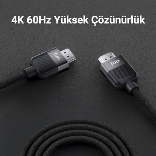 4K 60Hz 18GBPS Hdr Arc Hdcp Destekli HDMI 2.0 Örgülü Kablo 2 Metre
