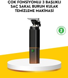 3’ü 1 Arada Şarjlı Erkek Bakım Seti – Saç, Sakal ve Burun Tüyü Kesme Makinesi