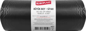 Ekonomik Endüstriyel Büyük Siyah Çöp Torbası 10’lu 65×80 Cm, Kalın & Dayanıklı, Çift Katlı, Geri Dönüştürülebilir Atık Torbası; Restoran, Fabrika, Inşaat, Ofis ve Depo Için Güçlü Çöp Poşeti