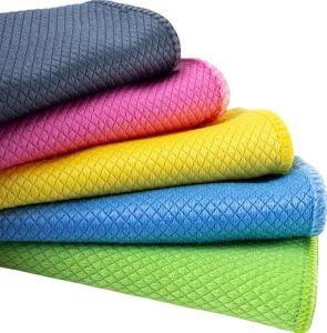 Sihirli Temizlik ve Kurulama Bezi, 5-Adet Karışık Renk Premium Baklava Mikrofiber Bez Seti 40X40 Cm, Iz Tüy Leke Bırakmaz Emici Koku Yapmaz Çabuk Kuruyan Cam Hassas ve Genel Temizlik Bezi
