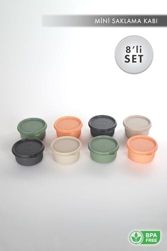 Çok Amaçlı 8'li Mini Saklama Kapları 0.28 Lt.x 8 Adet