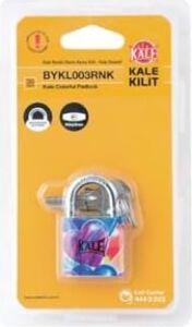 Renkli Demir Asma Kilit 30MM Blisterli Kalp Desenli
