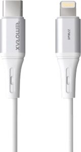 Type C-Lightning 27WATT Pd Hızlı Şarj Kablosu (Beyaz/gümüş Metal) (100 Cm)