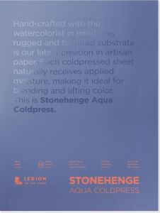 Stonehenge Aqua Suluboya Bloğu, 63,5 Kg, Soğuk Pres, 12 x 16 Inç, 15 Yaprak, Beyaz