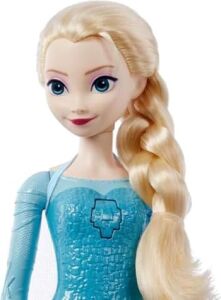 Mattel  Karlar Ülkesi Oyuncakları, Karlar Ülkesi Filmindeki 'let It Go' Şarkısını 4 Dilde Seslendiren ve Filmdeki Kıyafetini Giyen, Şarkı Söyleyen Elsa Bebek, JDX52