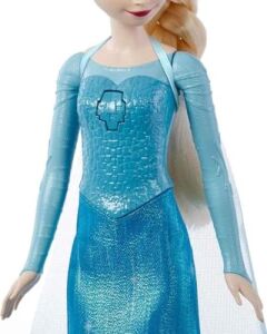 Mattel  Karlar Ülkesi Oyuncakları, Karlar Ülkesi Filmindeki 'let It Go' Şarkısını 4 Dilde Seslendiren ve Filmdeki Kıyafetini Giyen, Şarkı Söyleyen Elsa Bebek, JDX52